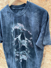 The Mountain L Skull Grungy Tie Dye T-Shirt Adult Large Black Graphic Tee