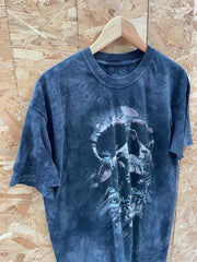 The Mountain L Skull Grungy Tie Dye T-Shirt Adult Large Black Graphic Tee