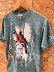 The Mountain M Green Tie-Dye Cardinal Birds T-Shirt