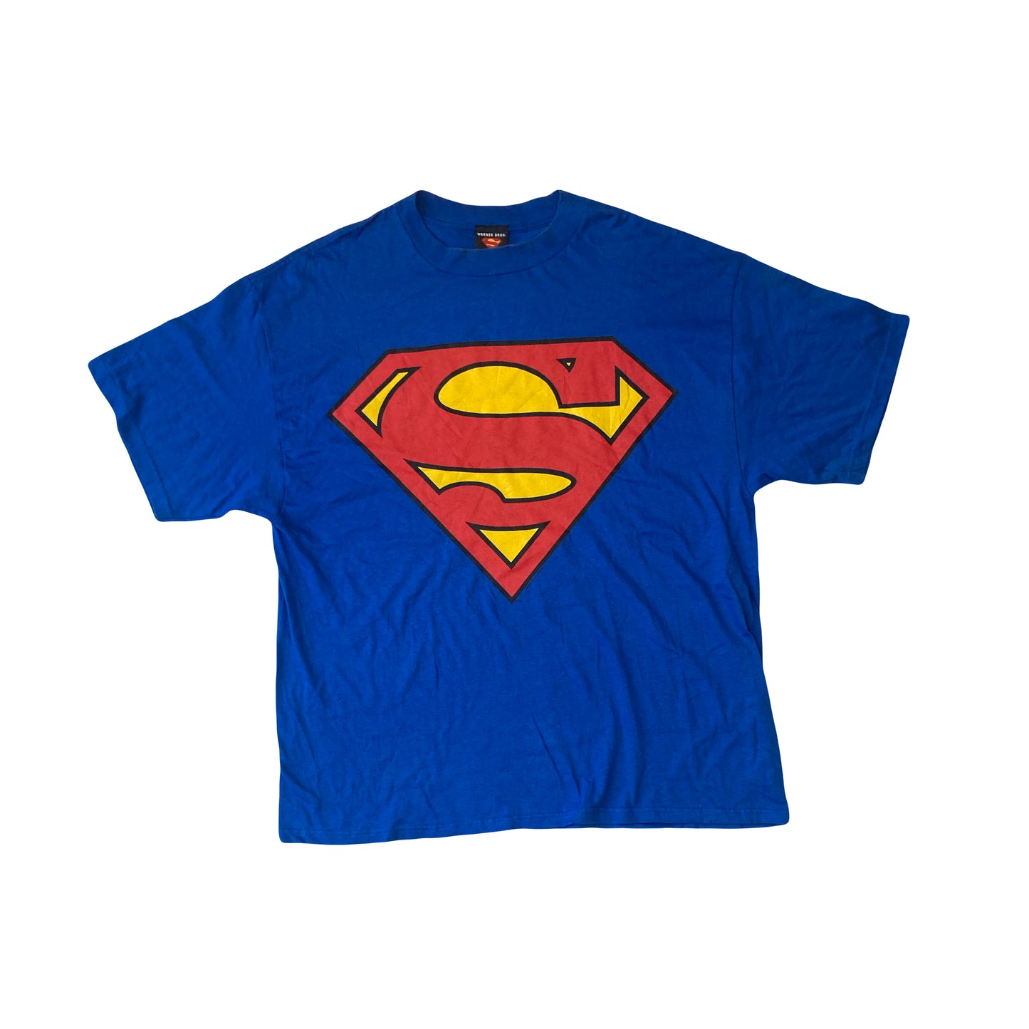 Vintage Y2K blue Superman S logo t-shirt size XL by DC Comics