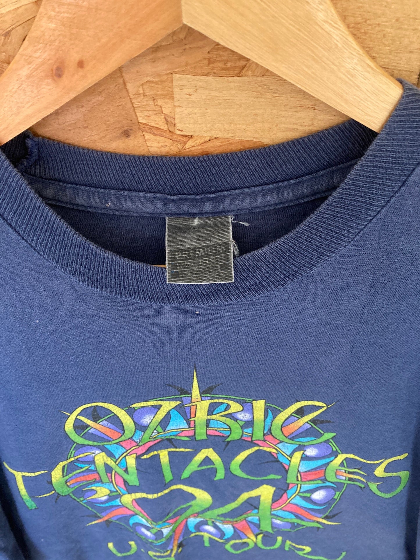 Vintage 94 Ozric Tentacles ultravision USA tour double sided navy blue t shirt size XL