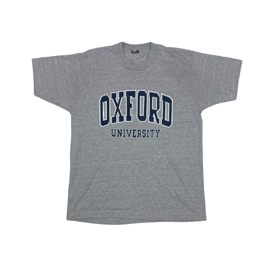 Vintage 90s grey navy blue Oxford University souvenir single stitch t-shirt size XL