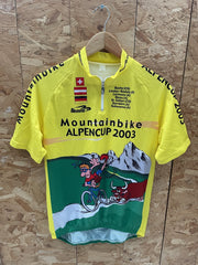 Vintage Biemme MTB Alpen Cup 2003 Yellow Cycling Jersey Size L