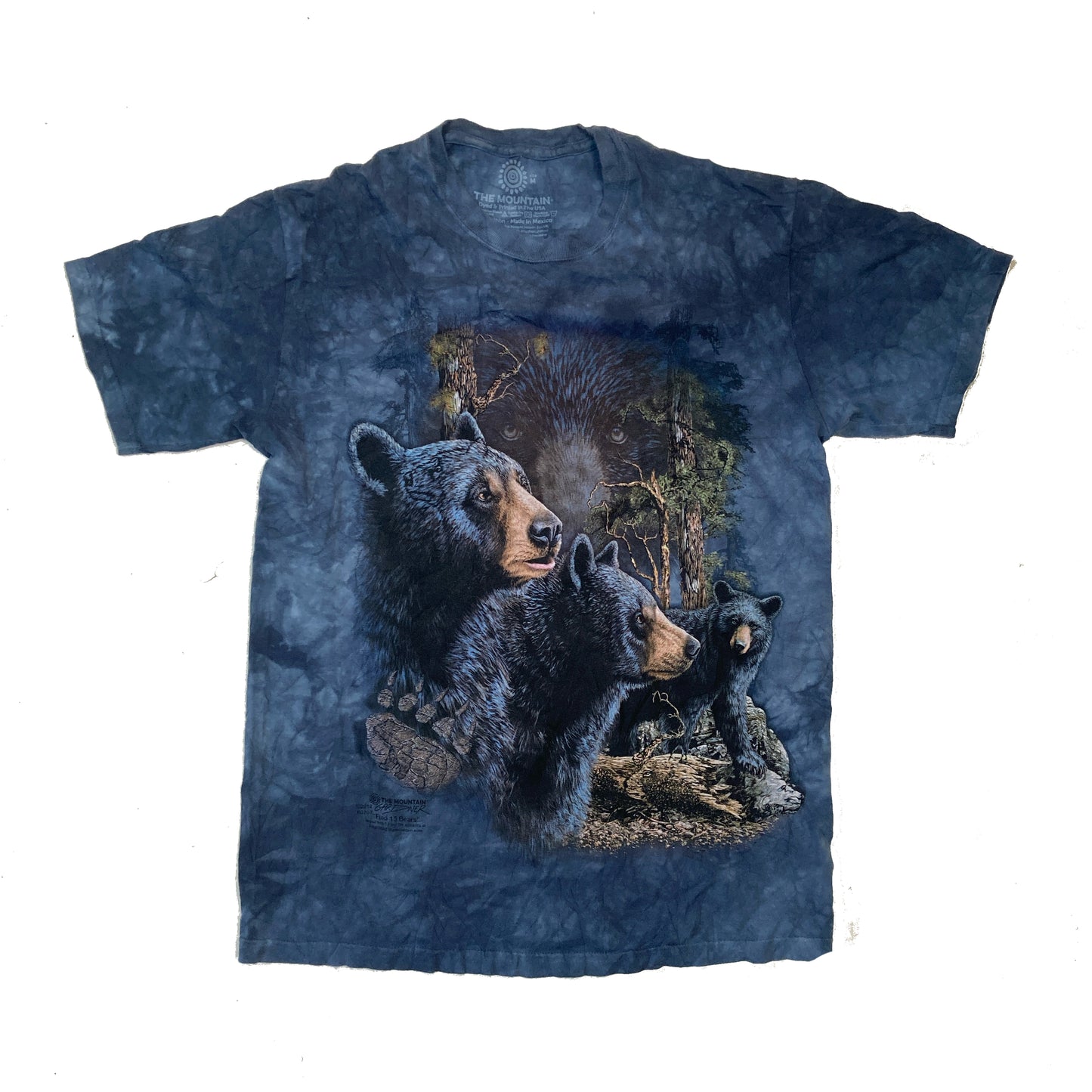 Vintage The Mountain USA black bears nature scene blue tie dye  t-shirt size M