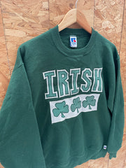 Vintage Russell Athletic Irish Shamrock Crewneck Sweatshirt Green L