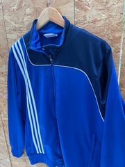 Adidas Track Jacket Blue White 3-Stripes Full Zip Men's Size M