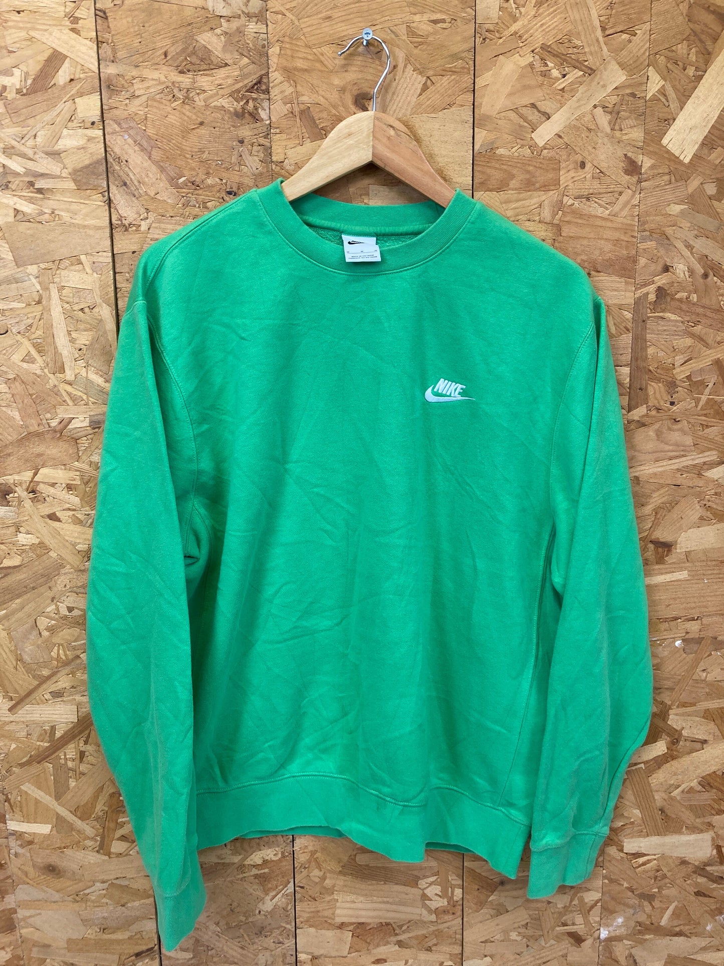 Vintage Y2K Nike minimal swoosh bright green crew neck sweater size medium oversized fit