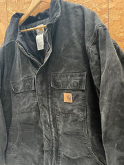 Vintage Carhartt Chore Barn Coat 3XL Black Quilted Jacket