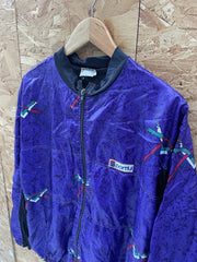 Sportful Vintage Purple Black Geometric Cycle Jacket L