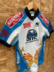 Voler Womens Small Blue White Cycling Jersey Short Sleeve Hammer Nutrition DMC