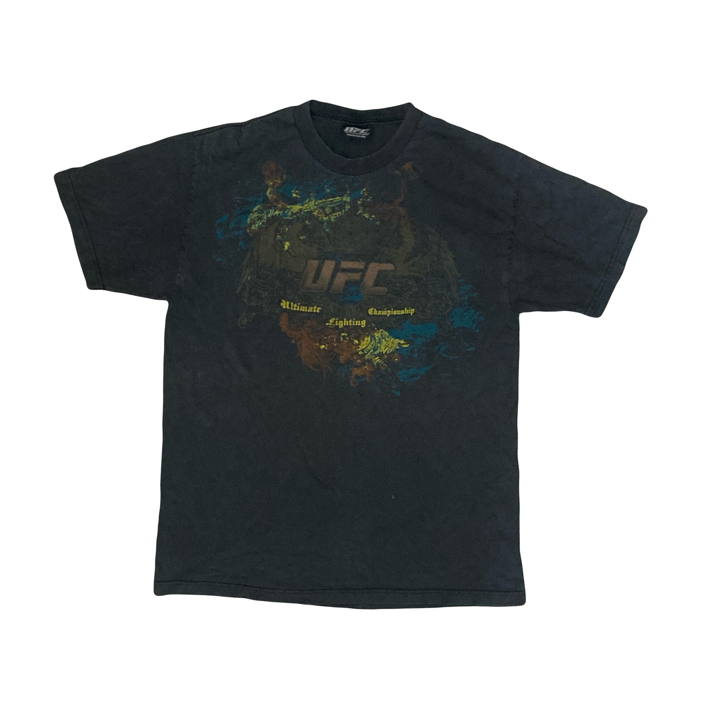 Vintage Y2K Ultimate Fighting Championship UFC faded black t-shirt size large