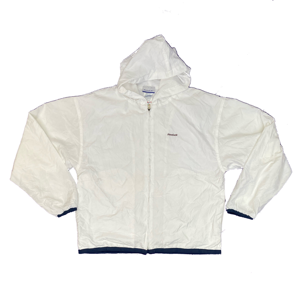 Vintage Y2K Reebok white shell track windbreaker jacket size medium