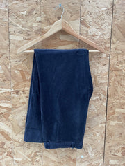 Vintage Gianni Marco Velour Flared Bell Bottom Pants Navy Blue 32x31 Retro