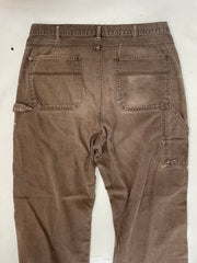 Vintage 90s L.L.Bean Carpenter Pants Brown 36x32 Utility Workwear Distressed