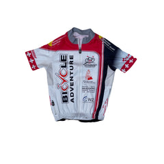 Bike Adventure Cycling Jersey Short Sleeve Adventure Red White Swiss Size S