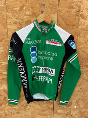 Vintage Carrera Biciclette Team Nuvolento Cycling Jersey Long Sleeve Green XS