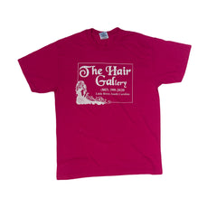 Vintage 90s The Hair Gallery Carolina USA single stitch pink t-shirt size large