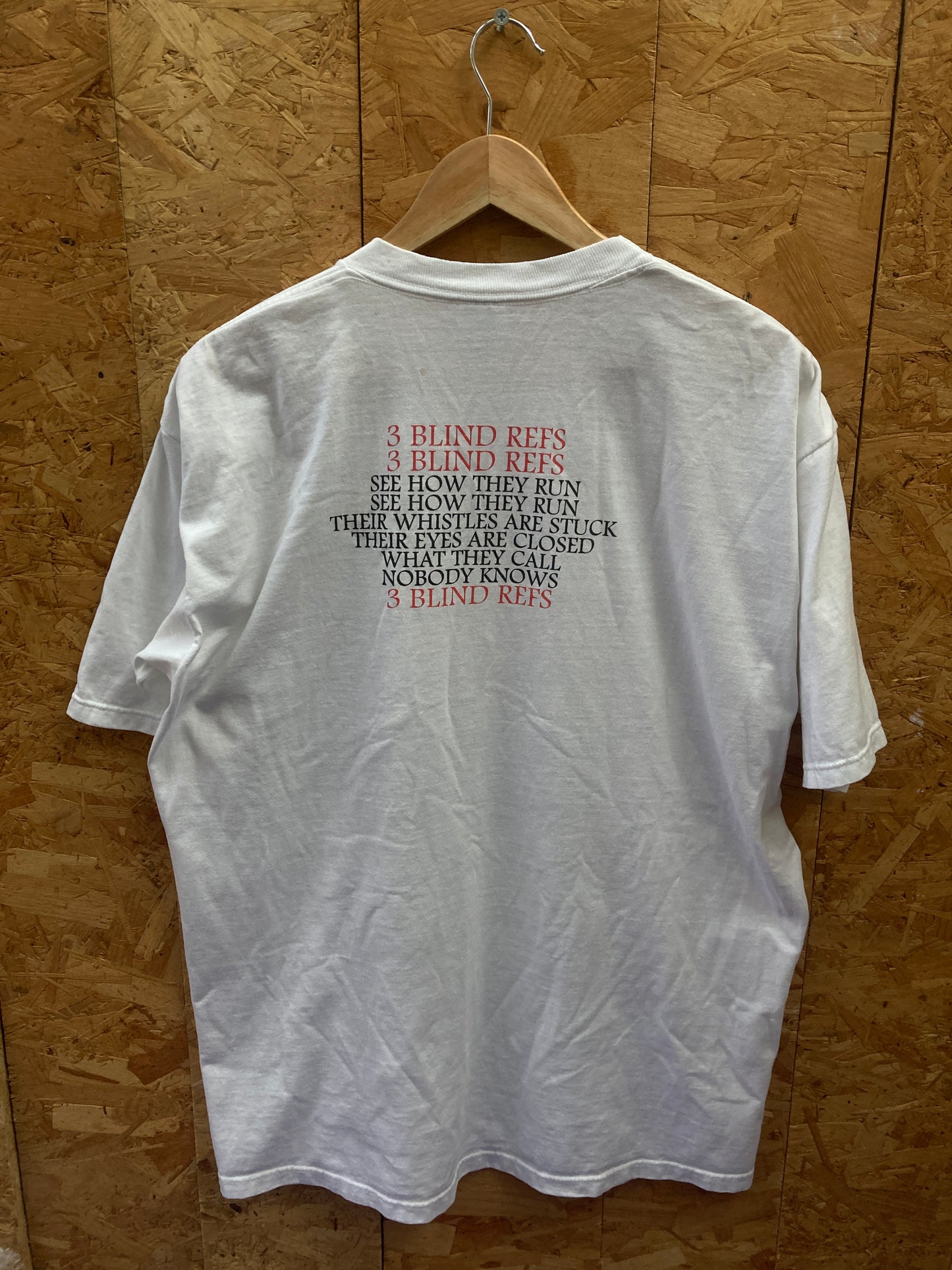 Vintage 90s 3 Blind Refs Mitboa souvenir white funny t-shirt size XL by Jerzees