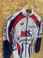 Vintage Cycling Jersey Long Sleeve MS Marine Service B.V. Fabricom Size M