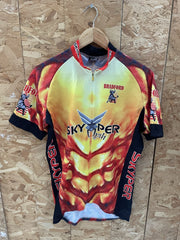 BCM Cycling Jersey Short Sleeve Men's Size 6 Red Yellow Flame Skypier Bradford
