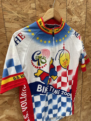 Vintage Nalini Team "Bike Time 2004" Cycling Jersey Size L White/Red/Blue