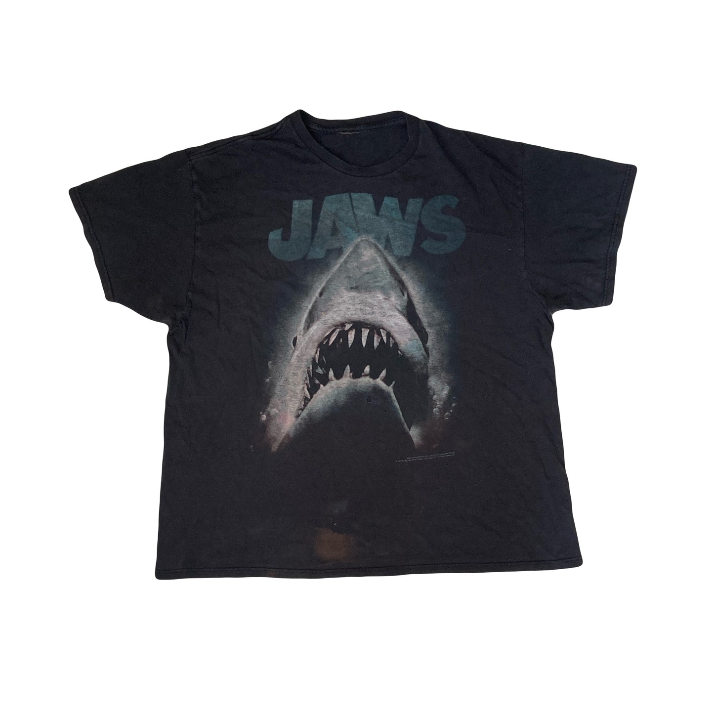 Vintage Y2K thrashed faded Jaws the movie souvenir black t-shirt size XL