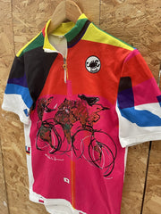 Vintage Castelli Mario Schifano limited edition artist print cycle jersey size M