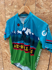 Pactimo Red-Bell 100 Cycling Jersey Short Sleeve Blue Green Size S