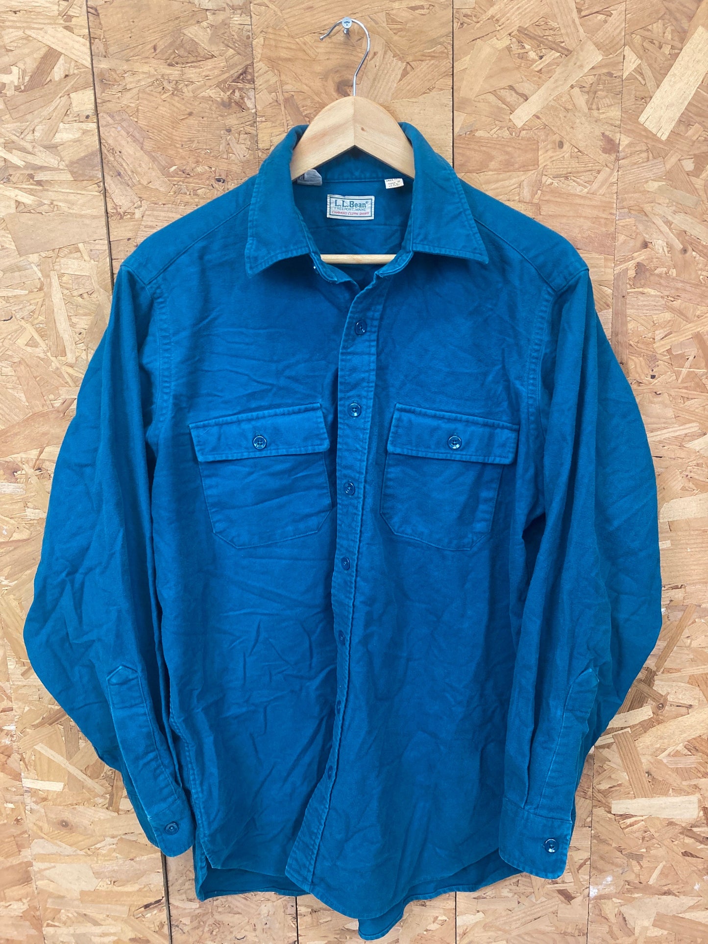 Vintage LL Bean turquoise soft chamois brushed cotton western hunting outerwear shirt oversized larg