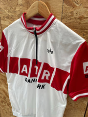 Vintage Solo Denmark Cycling Jersey ATR Red White Men's Size M Short Sleeve