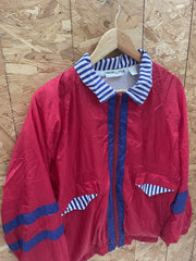 Vintage Wear-A-Seen Track Jacket Red Blue Stripe L