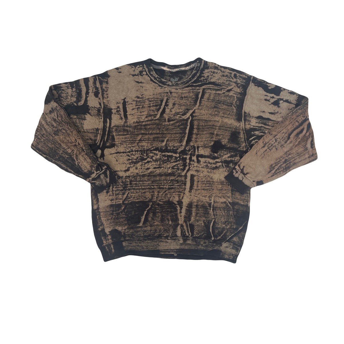 Fruit of the Loom Tie Dye Graphic Crewneck Sweatshirt Size L Brown Black