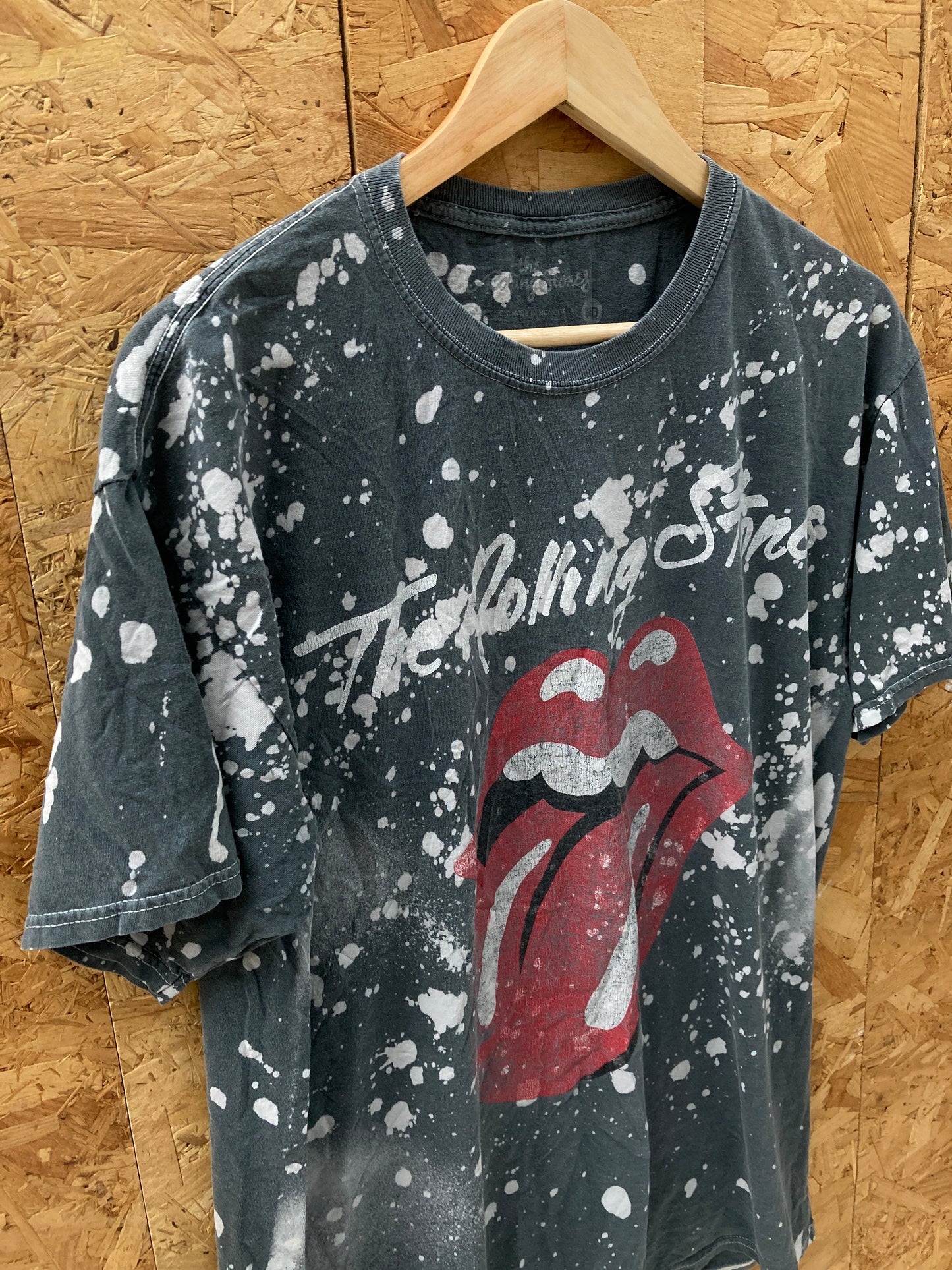 Vintage Y2K Rolling Stones all over acid wash grey tie dye t-shirt size medium