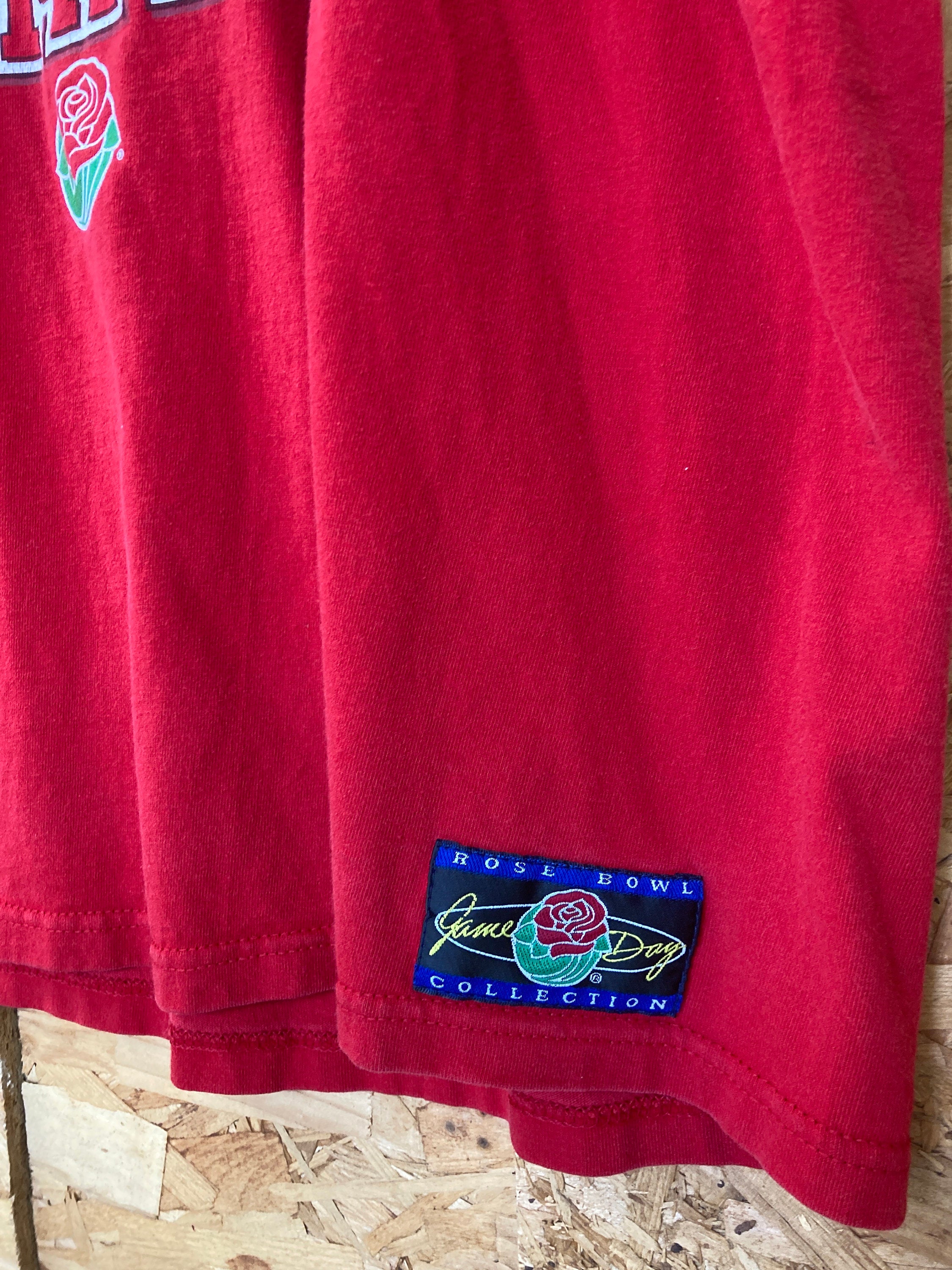 Vintage 99 Wisconsin Rose Bowl champions red USA souvenir tshirt size XL