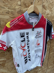 Bike Adventure Cycling Jersey Short Sleeve Adventure Red White Swiss Size S