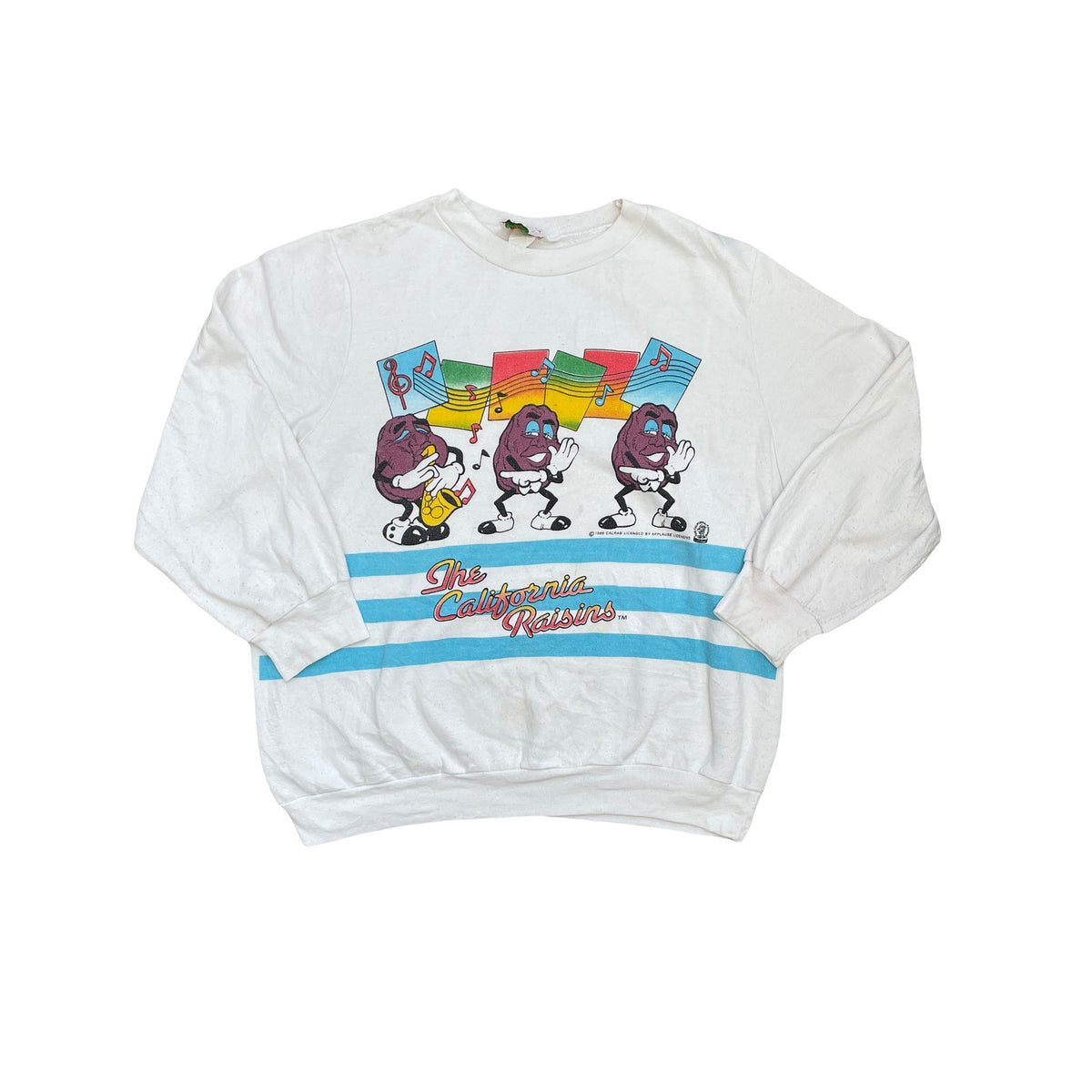 Vintage California Raisins Sweatshirt Crewneck White Graphic Print 90s