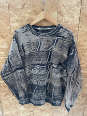 Fruit of the Loom Tie Dye Graphic Crewneck Sweatshirt Size L Brown Black