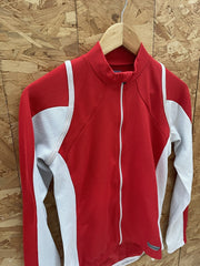 Shimano Cycling Jersey Red White Long Sleeve Full Zip Women's Size M