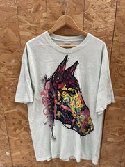 Vintage The Mountain T-Shirt 2XL Graphic Horse Print Crew Neck Short Sleeve Tee