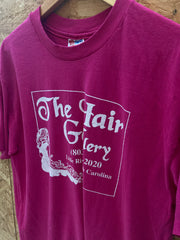 Vintage 90s The Hair Gallery Carolina USA single stitch pink t-shirt size large