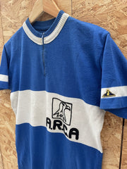 Vintage ARCA Reggiane Cycling Jersey Blue White Short Sleeve Men's XL
