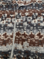 Vintage 90s brown beige aztec Navajo pattern crazy print zip fleece size medium by Sergio Tacchini