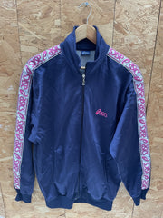 Vintage Asics Tracksuit Set Navy Blue Pink Logo Track Jacket Pants Men's M
