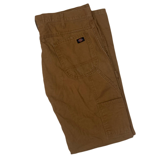 Dickies Vintage 90s W36 L32 distressed worn tan beige cotton canvas duck weave workwear carpenter pa