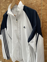 Vintage Y2K Adidas Clima365 Track Jacket White Navy Blue Men's Size L