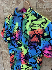 Vintage 90s Abstract Print Cycle Jersey Italian Made Size M Multicolor