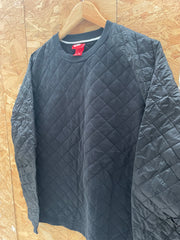 Vintage Y2K Nike Men's Black Quilted Crewneck Sweatshirt Size M