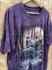 Vintage The Mountain "Wolf Pack" Tie-Dye T-Shirt 2XL Purple