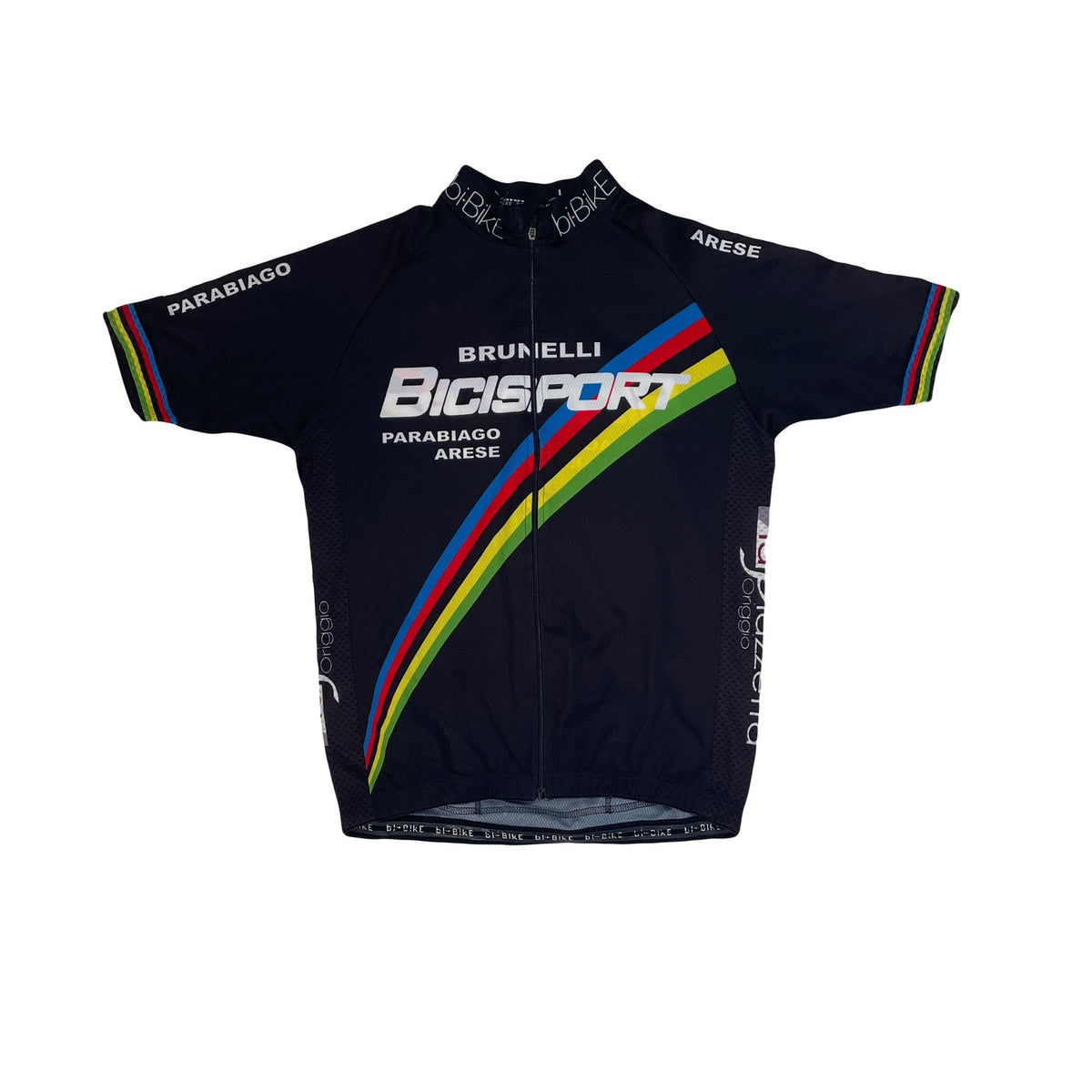 Brunelli Bicisport Cycling Jersey L Black Short Sleeve Full Zip Bicycle Race