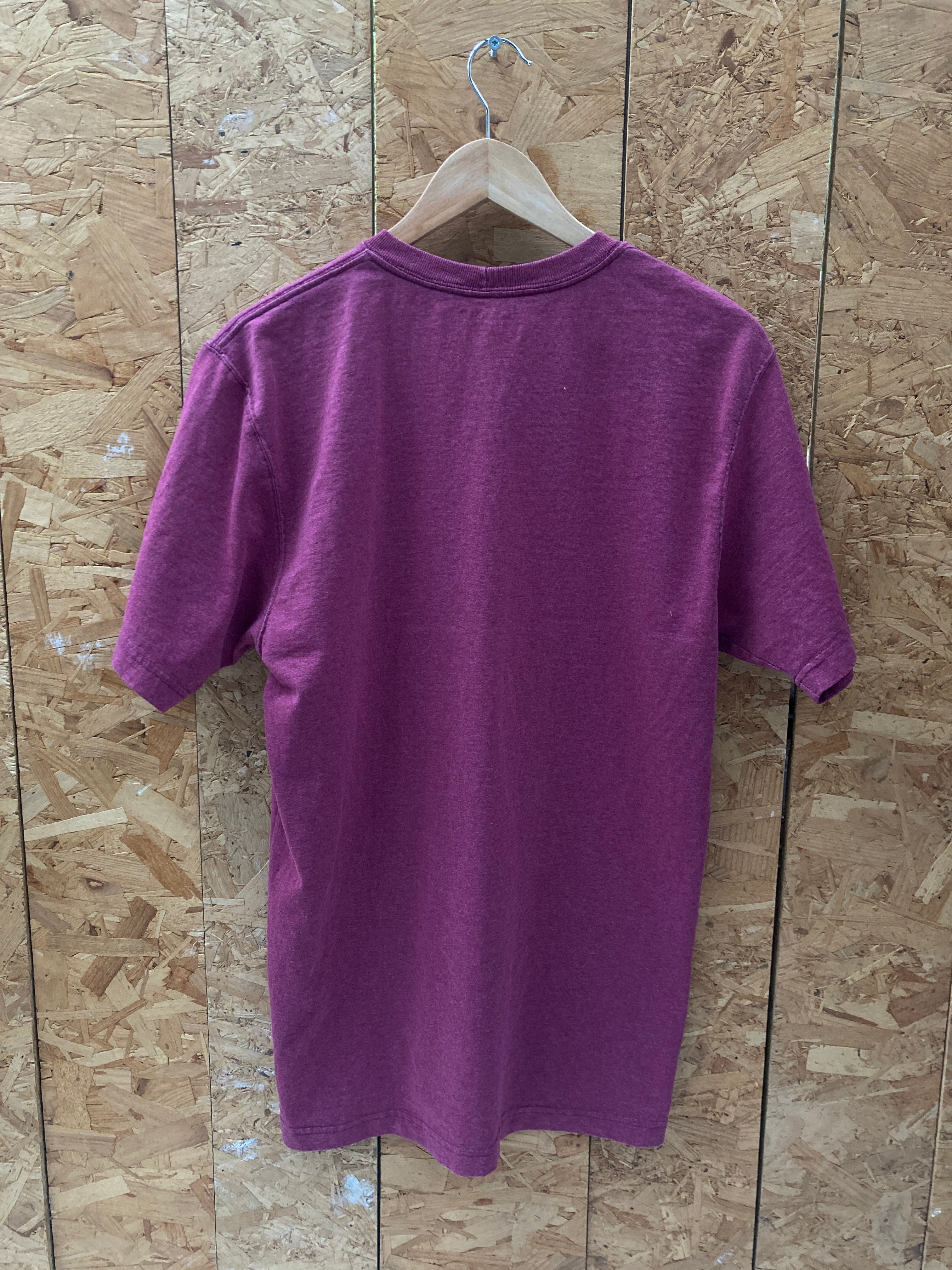 Vintage 90s Carhartt heather burgundy pocket logo t-shirt size small boxy fit